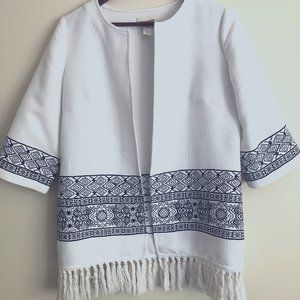 Blockprint Jacket with tassels
